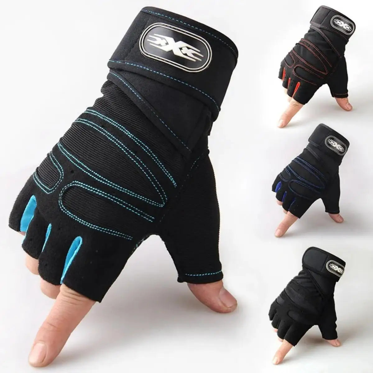 Gym Gloves for Men & Women — Weight Lifting Wristband Gloves for Fitness, Bodybuilding & Cycling