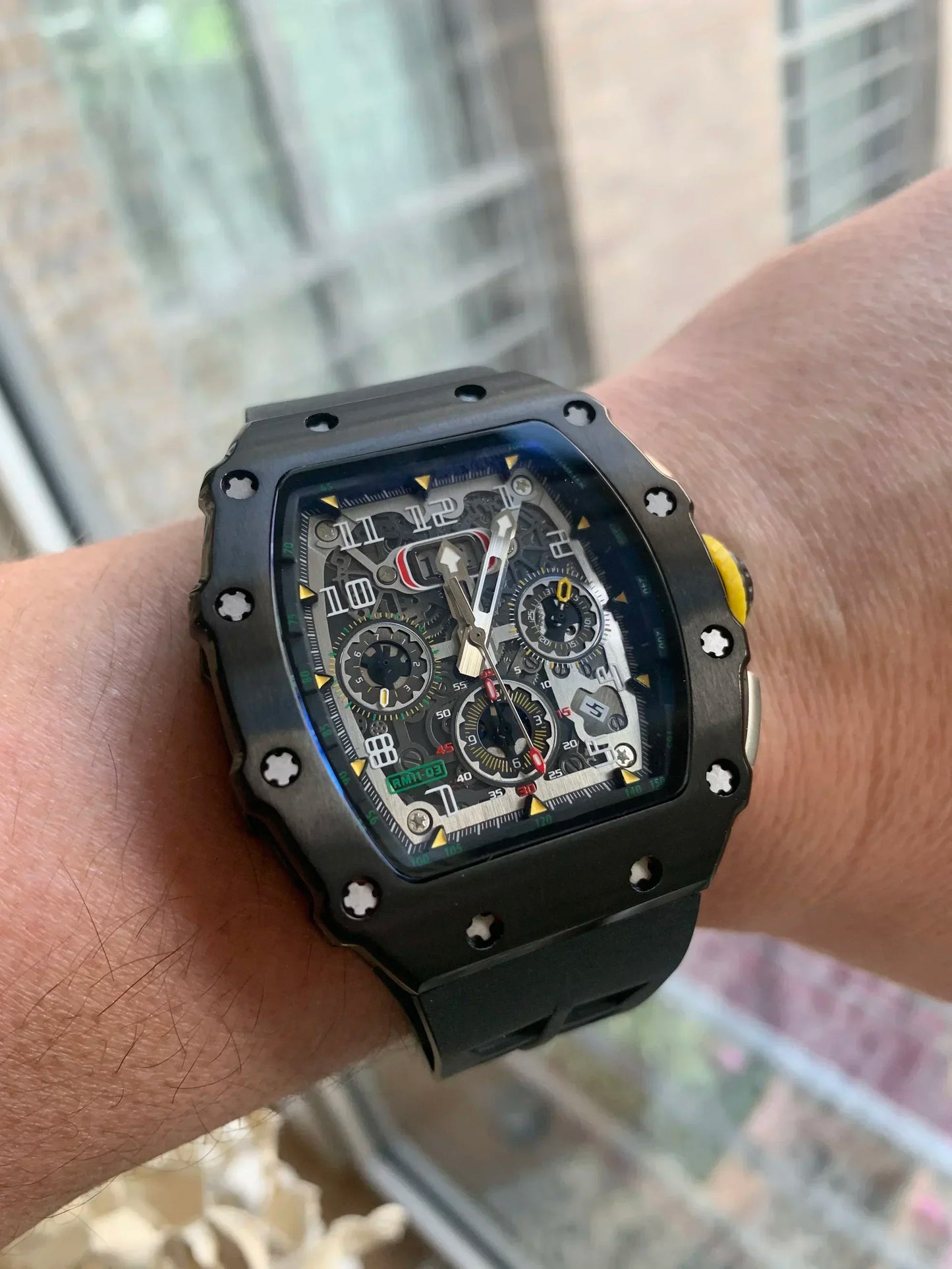 luxury RM brand 6 pins Multifunctional Automatic mechanical Silicone Watch Tourbillon 904L Stainless steel Men's automatic watch