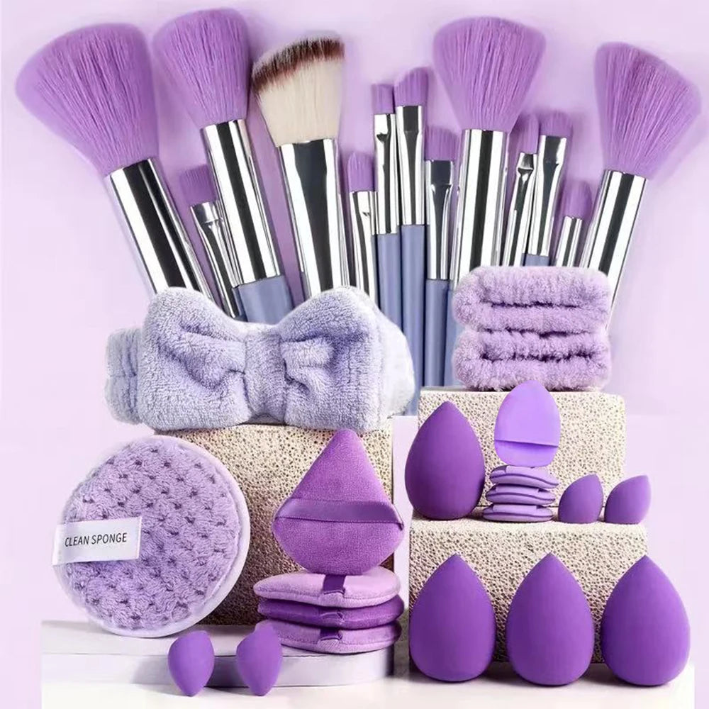 33-Piece Beauty Set Makeup Kit — Large & Small Beauty Sponges for Flawless Application & Makeup Removal