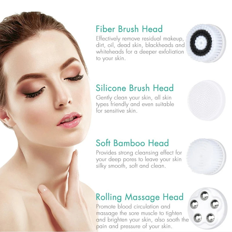 Trending Beauty Products 2022 Handheld Portable Vibration Facial Soft Brush Face Washer Facial Cleansing Brush