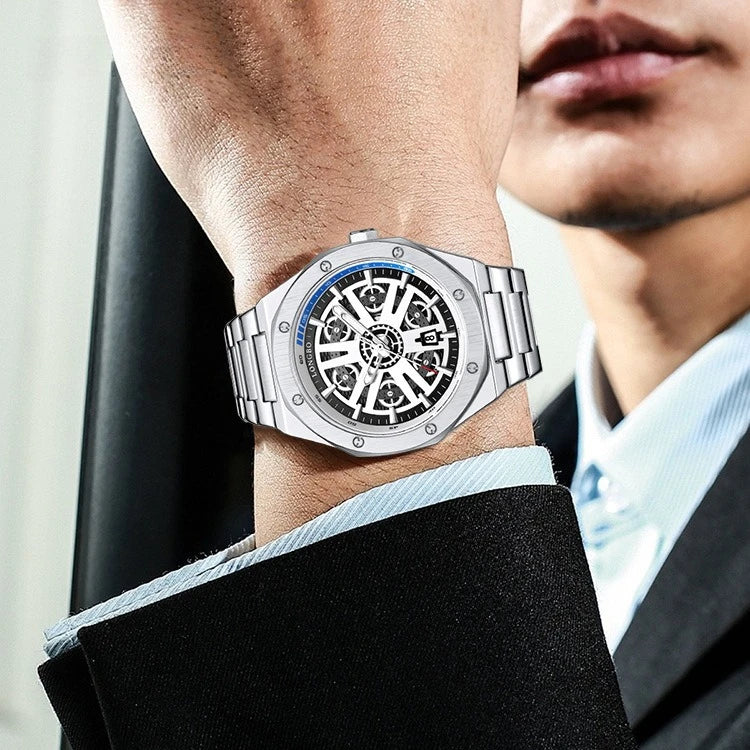 Luxury Men's Quartz Watches  casual waterproof Brand watch Stainless Steel Ceramic Bezel Solid Strap Sports Watches For Men Gift