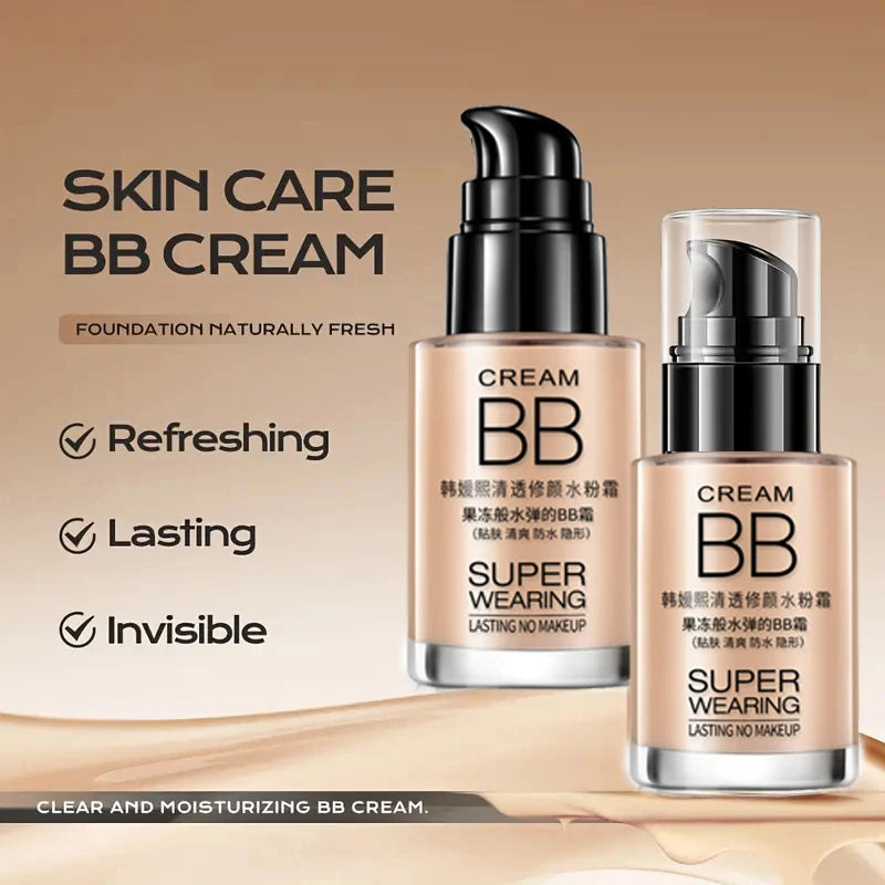 BB Foundation Cream — Moisturizing, Waterproof & Sweat-Proof Long-Lasting Concealer for Natural Look
