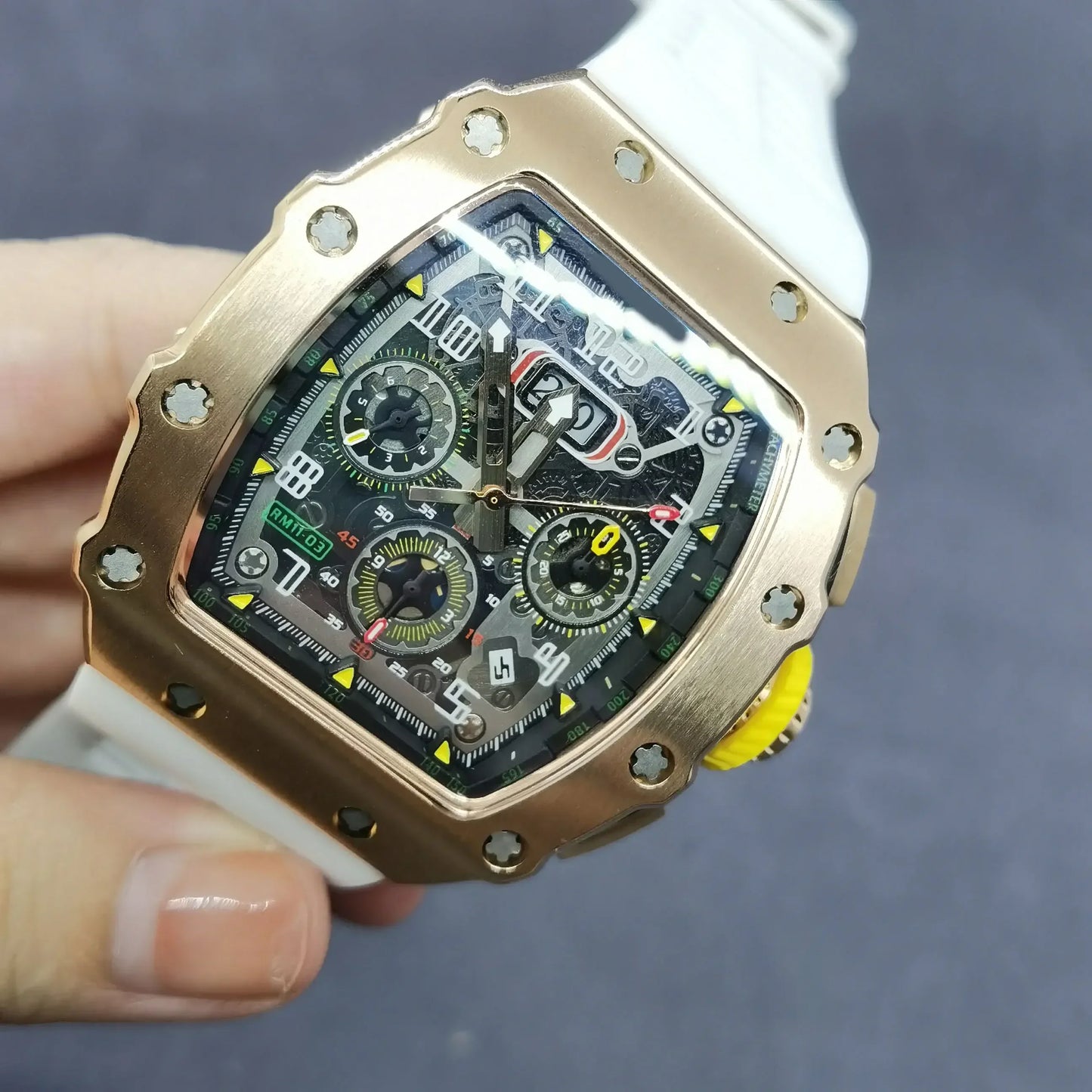 luxury RM brand 6 pins Multifunctional Automatic mechanical Silicone Watch Tourbillon 904L Stainless steel Men's automatic watch
