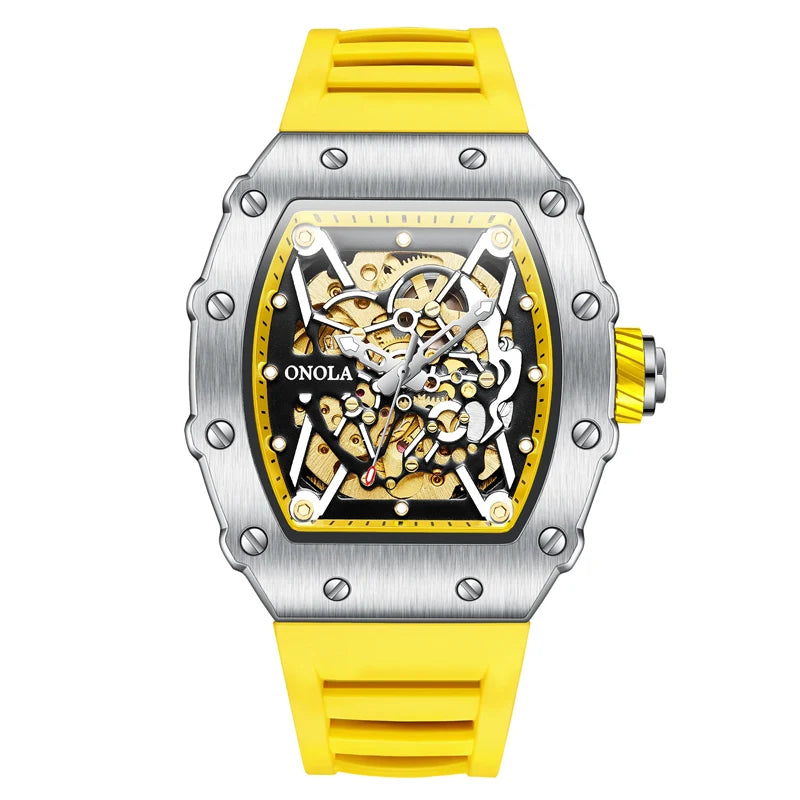 Luxury Watch Men  Brand  ONOLA Automatic Mechanical Men's Watch Waterproof Gold Wristwatch