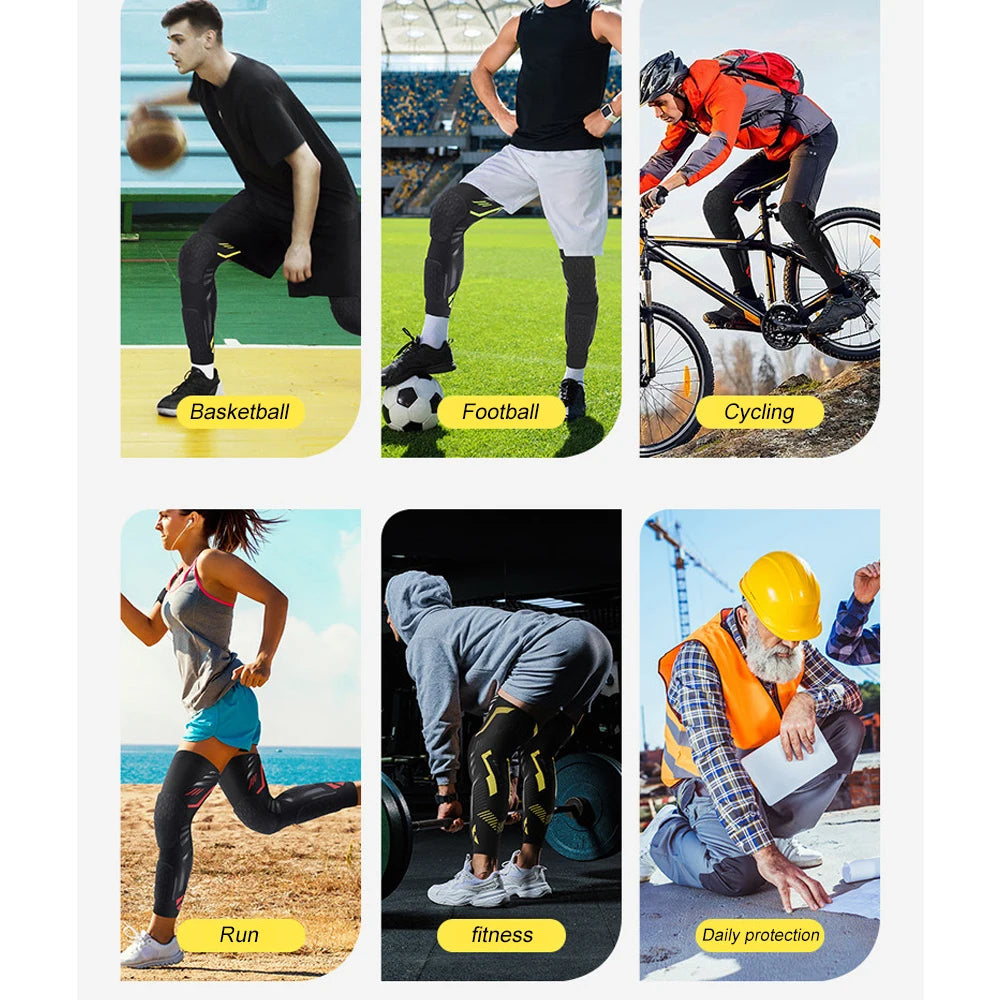 1PCS Knee Compression Sleeve for Basketball, Volleyball, Football - Adult Knee Brace Support, Breathable Leg Sleeve for Sports &