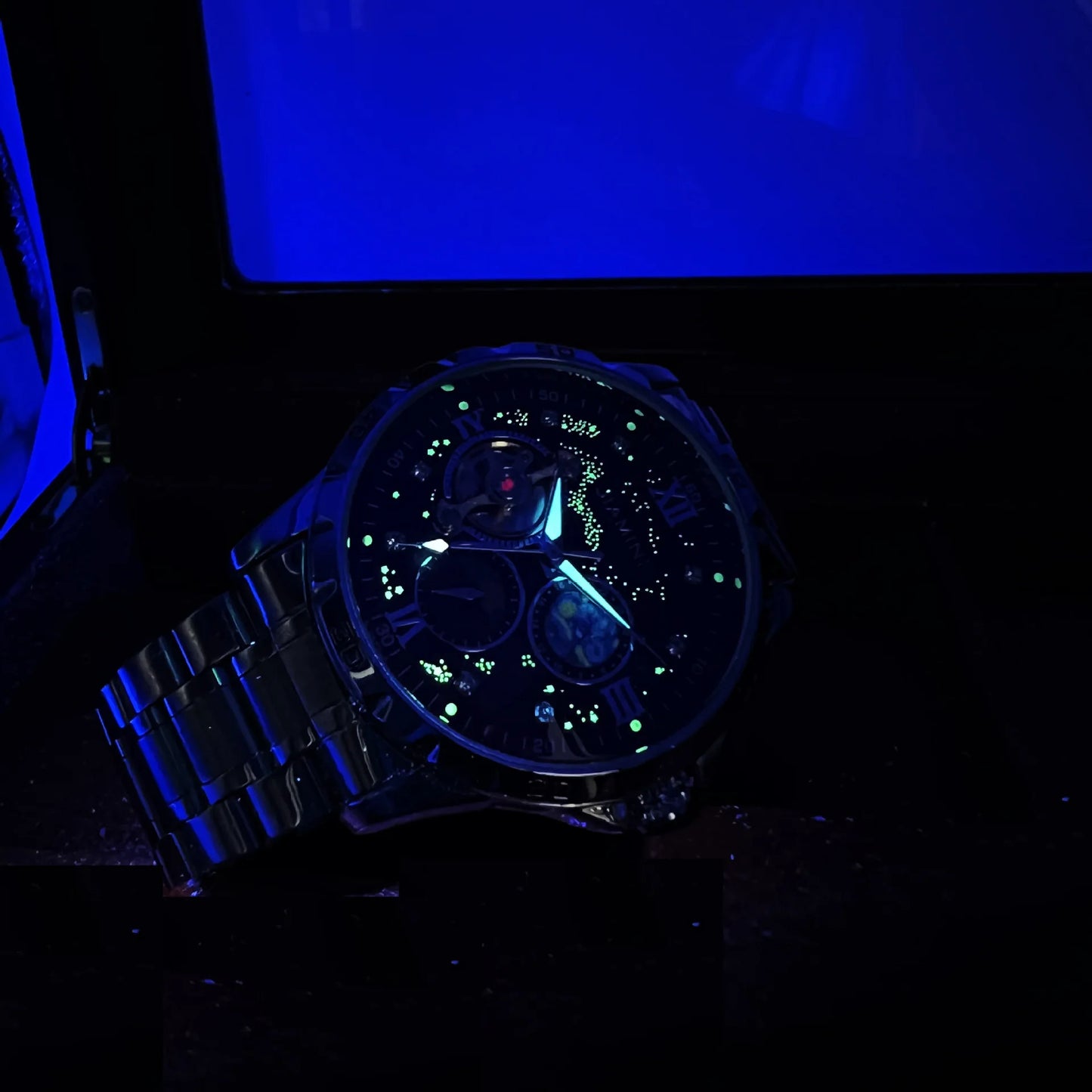 Luxury Skeleton Watch for Men Tourbillon Starry Sky Luminous Design Steel Leather Strap Fashion Automatic Mechanical Watches New